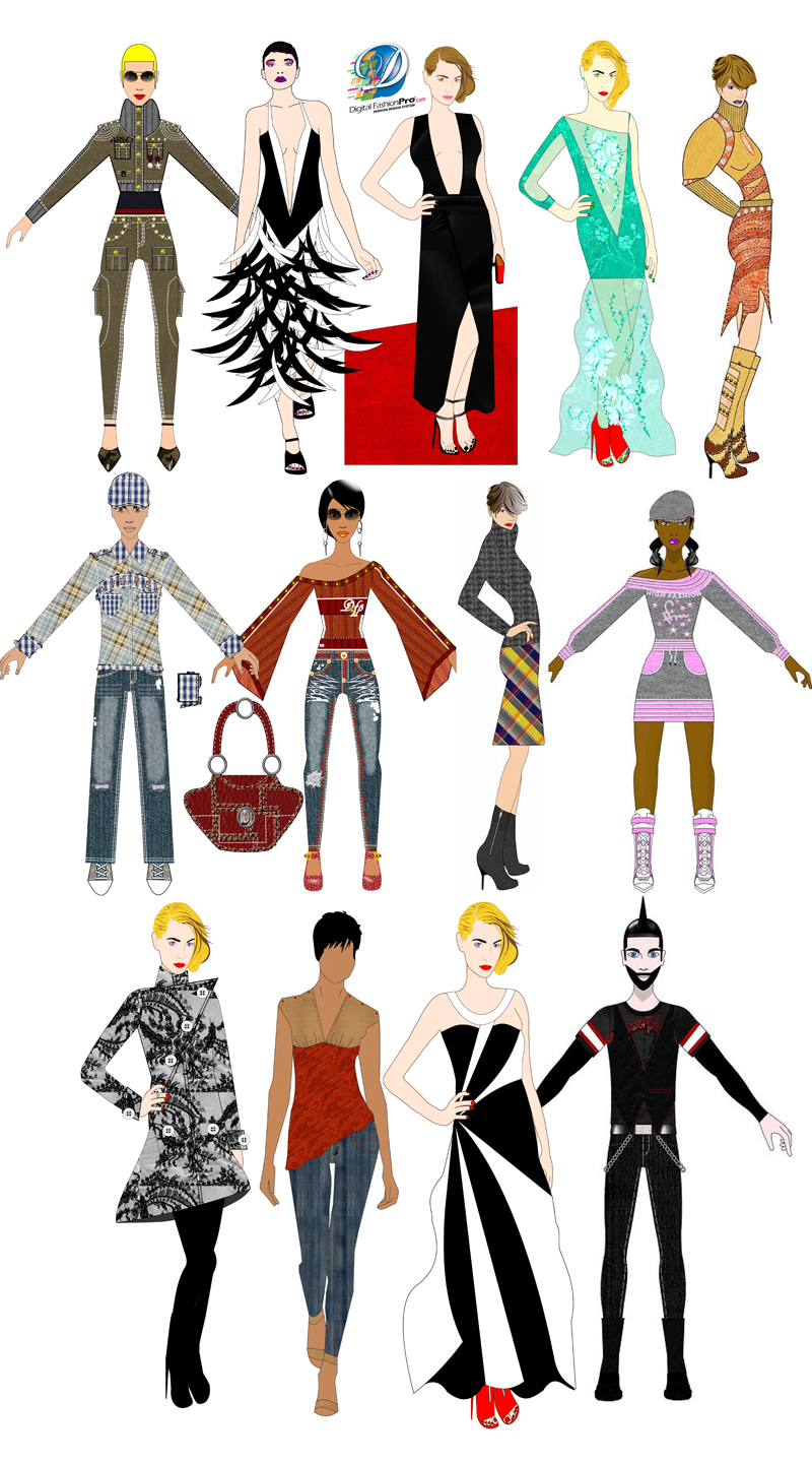 Digital Fashion Pro Fashion Design Software Sketch Illustration - Fashion Models