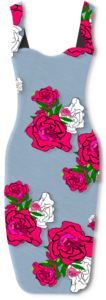 Light Blue Floral Dress - womenswear - created with - clothing design software