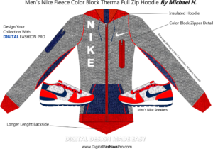 Nike Hoodie Design by Digital Fashion Pro - Fashion Design Software - Clothing Design Software